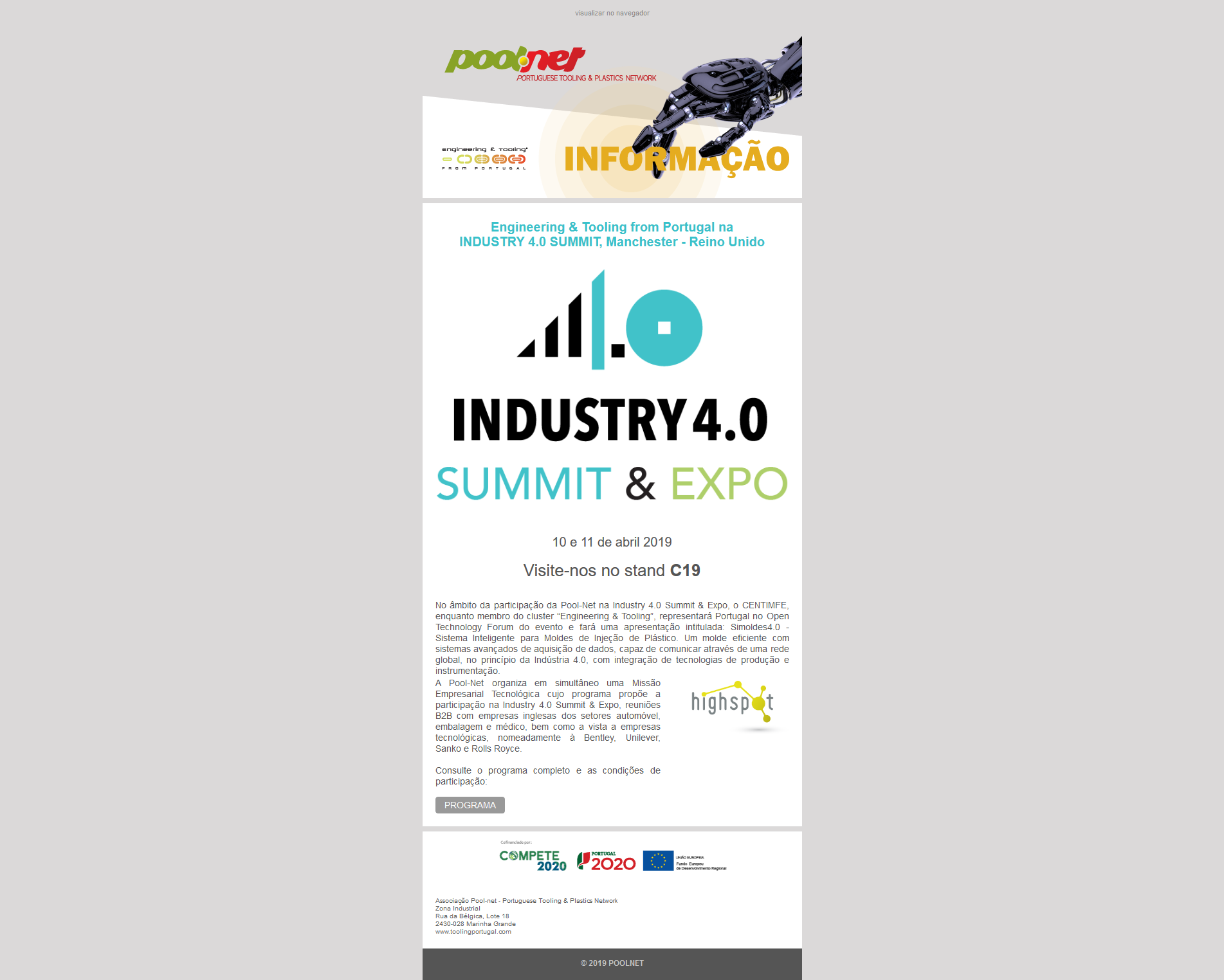 Industry 4.0 Summit & Expo 2019 – Stand C19